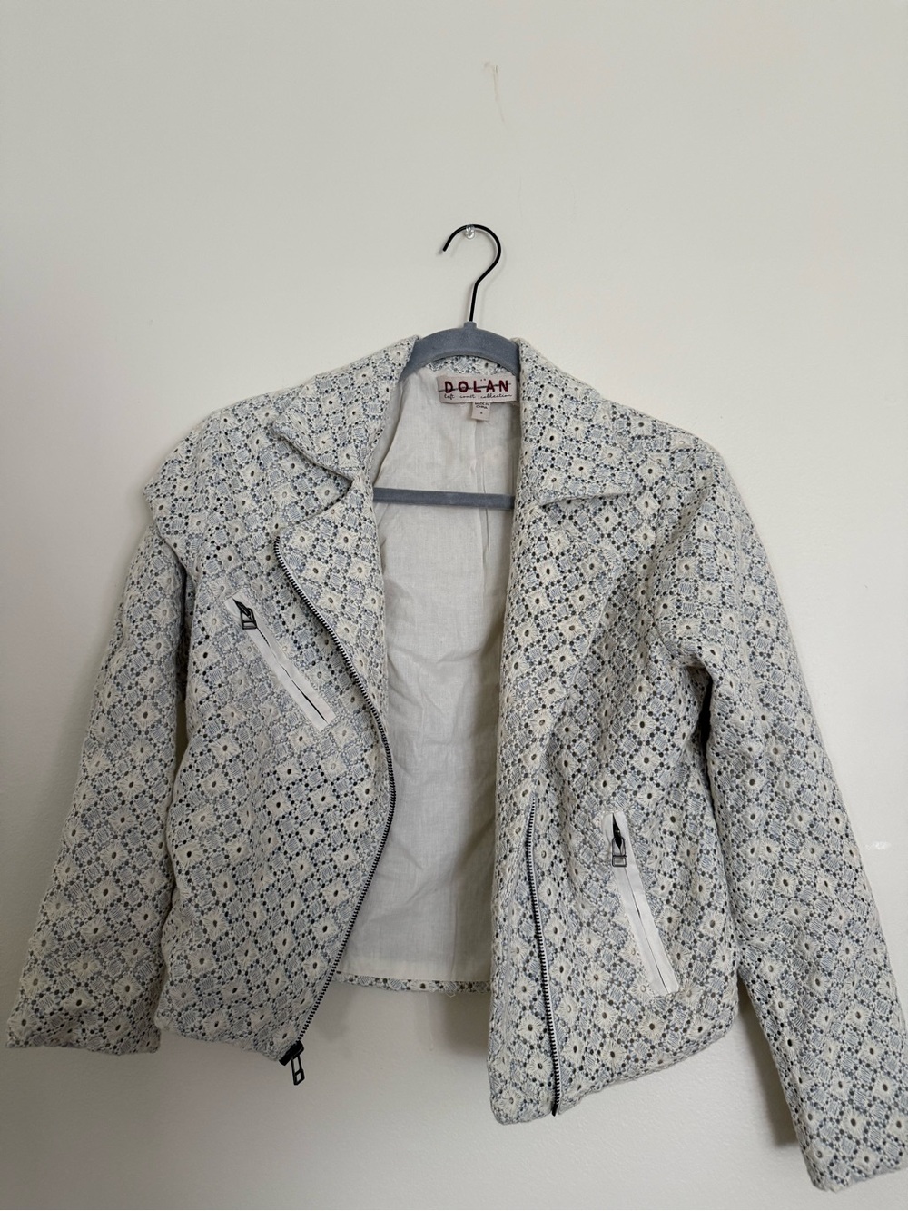 Anthropologie Dolan Jacketd Blue and White Eyelet Small - Picture 1 of 6